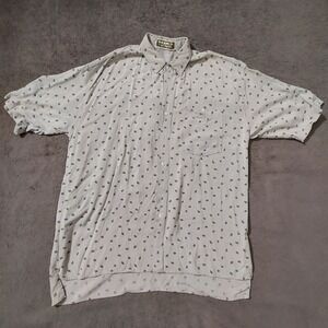 Torque Shirt Men's Size Medium Short Sleeve Button Up All Over Print